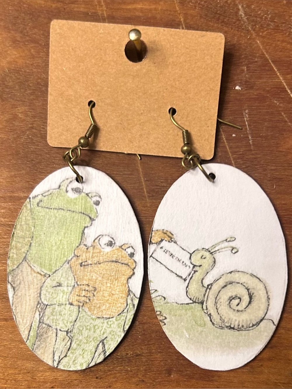 Upcycled Frog and Toad Drop Earrings